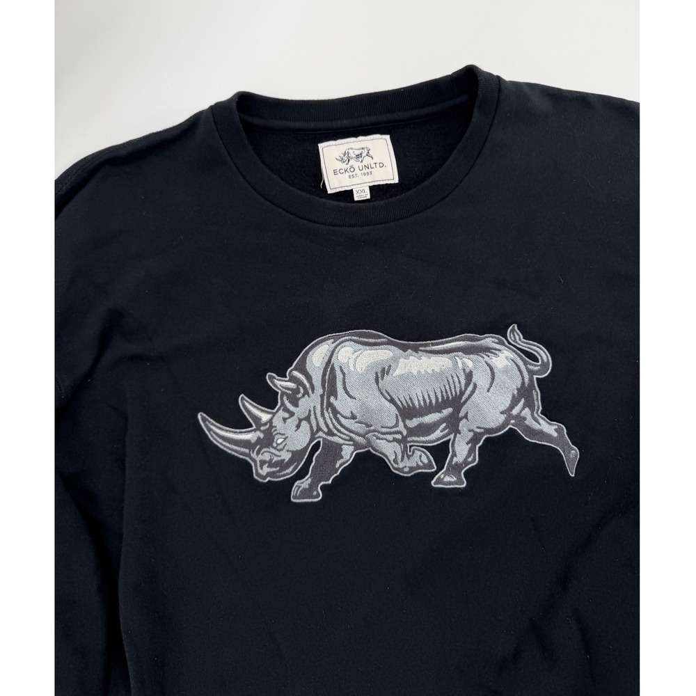 Ecko Unltd Mens‎ Black Rhino Graphic Crewneck Sweatshirt XXL Streetwear